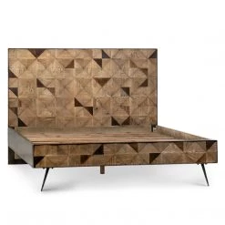 DOVETAIL Bedroom MADRID OAK MOSAIC PANEL BED