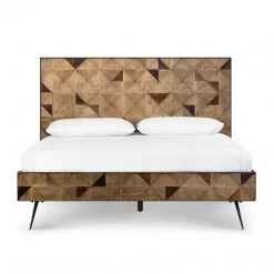 DOVETAIL Bedroom MADRID OAK MOSAIC PANEL BED