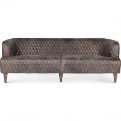 MOES MAGDELAN DIAMOND TUFTED LEATHER SOFA: NIMBUS BLACK