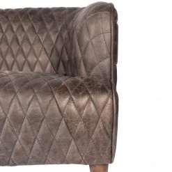 MOES MAGDELAN DIAMOND TUFTED LEATHER SOFA: NIMBUS BLACK