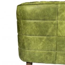 MOES Living Room MAGDELAN DIAMOND TUFTED LEATHER SOFA: GREEN