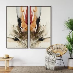 L ART "MAGENTA TANGO" DIPTYCH CANVAS ART