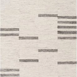 SURYA MAJI WOOL + VISCOSE FLAT RUG: IVORY, ASH