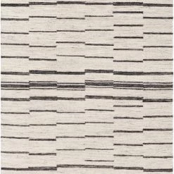 SURYA MAKI WOOL + VISCOSE FLAT RUG: NATURAL, BLACK