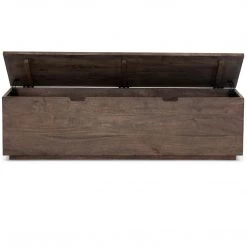 FOUR HANDS MANGO WOOD TRUNK BENCH: AGED BROWN