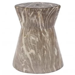 SURYA Furniture MARBLED CERAMIC GARDEN STOOL: SANDSTONE