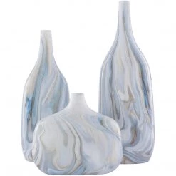 SURYA MARBLED CERAMIC VASES | SET OF 3