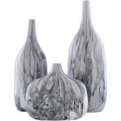 SURYA MARBLED CERAMIC VASES | SET OF 3