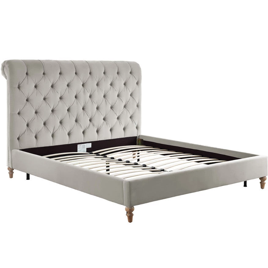 TOV MARION SILVER VELVET BED Bedroom 4 TOV MARION SILVER VELVET BED Bedroom