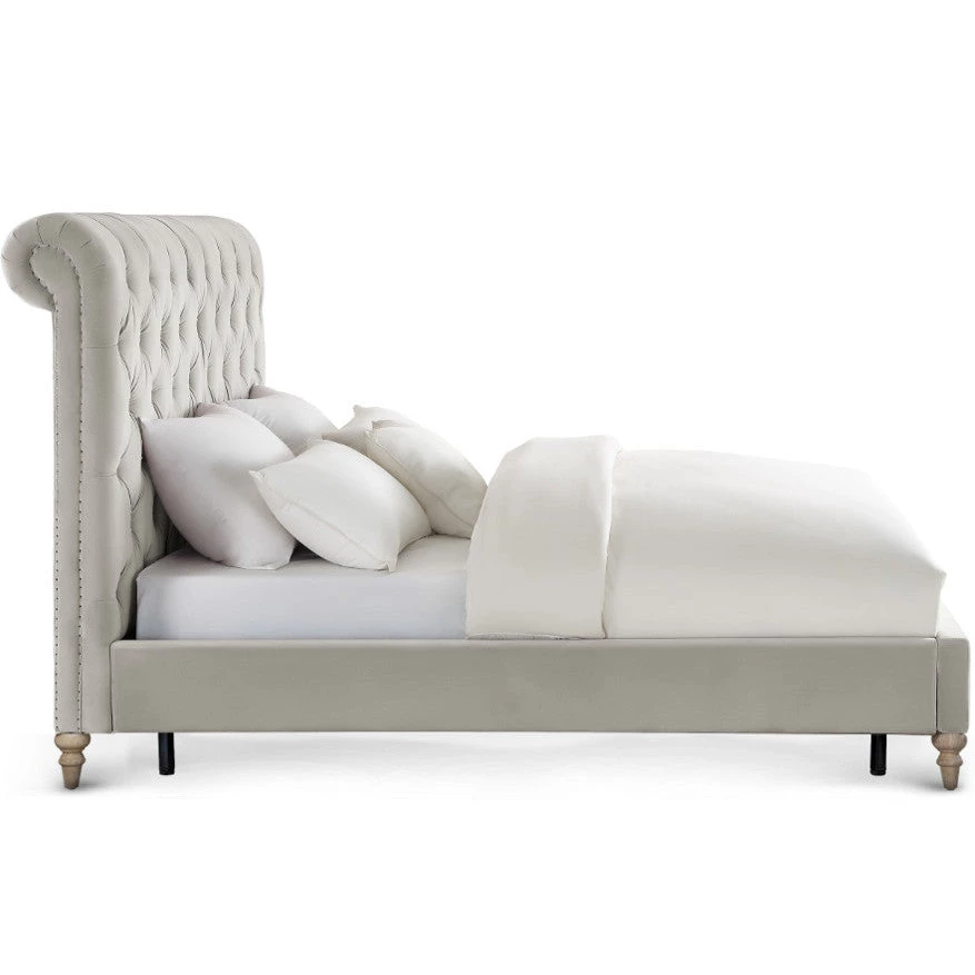 TOV MARION SILVER VELVET BED Bedroom 2 TOV MARION SILVER VELVET BED Bedroom