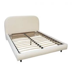DOVETAIL Furniture MARLEY KNOLL NATURAL BOUCLÉ UPHOLSTERED BED