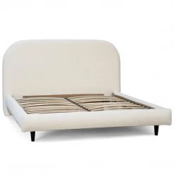 DOVETAIL Furniture MARLEY KNOLL NATURAL BOUCLÉ UPHOLSTERED BED