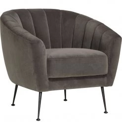 MOES Living Room MARSHALL GREY VELVET CHAIR