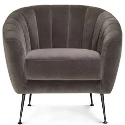 MOES Living Room MARSHALL GREY VELVET CHAIR