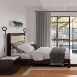 MOES MASON ACACIA UPHOLSTERED BED