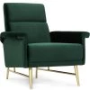 NUEVO MATHISE VELVET VELOUR ARM CHAIR Living Room