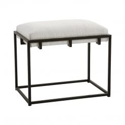 UTTERMOST MECCA BLACK + WHITE SMALL BENCH