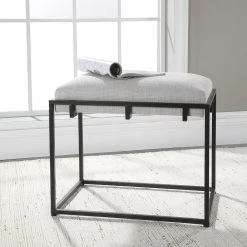 UTTERMOST MECCA BLACK + WHITE SMALL BENCH