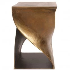 MOES BRONZE + METALLIC BRASS TWIST TABLE Living Room