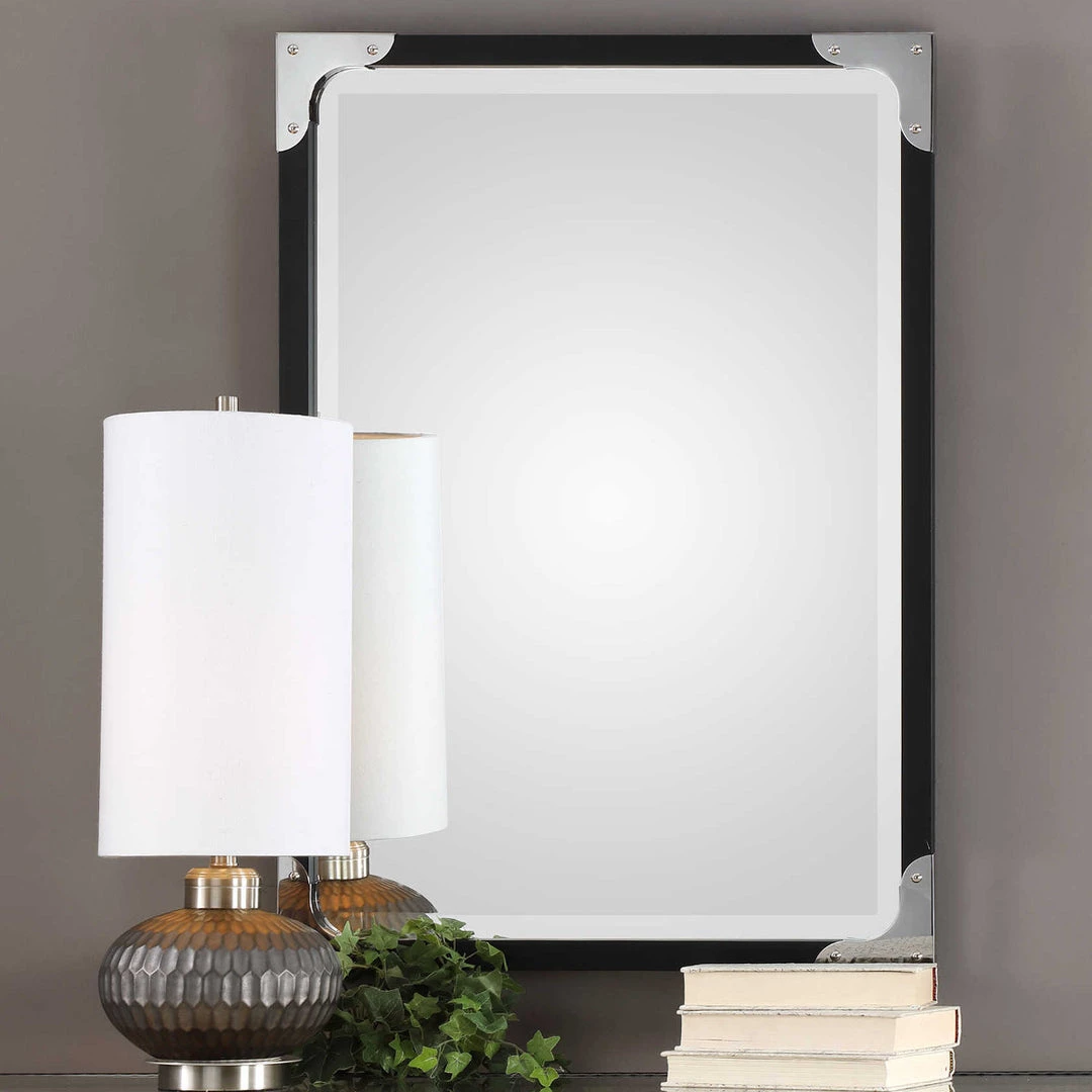 UTTERMOST MIDTOWN MATTE BLACK VANITY MIRROR Mirrors 3 UTTERMOST MIDTOWN MATTE BLACK VANITY MIRROR Mirrors