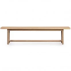 FOUR HANDS MIKA WHITEWASHED OAK DINING BENCH
