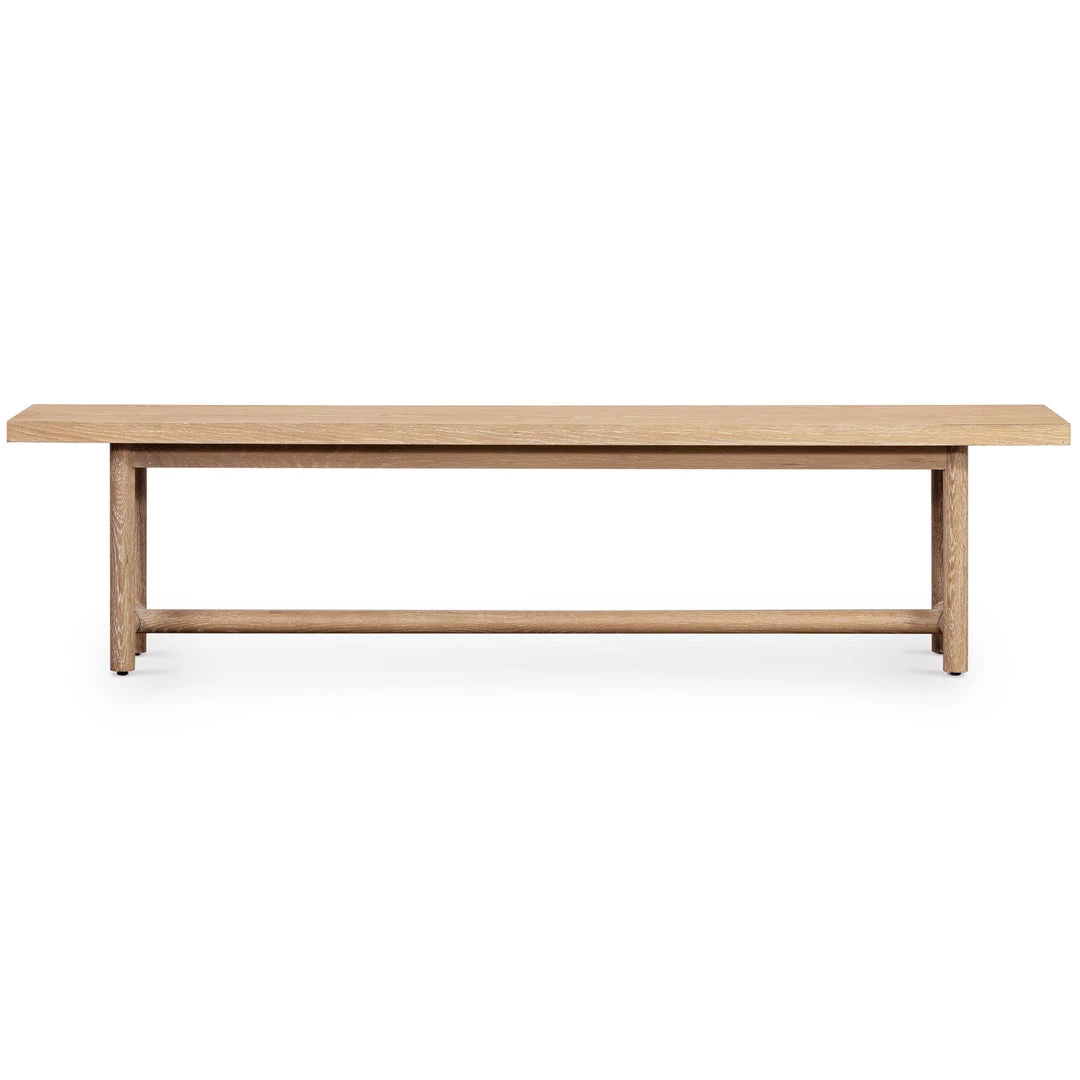 FOUR HANDS MIKA WHITEWASHED OAK DINING BENCH 1 FOUR HANDS MIKA WHITEWASHED OAK DINING BENCH
