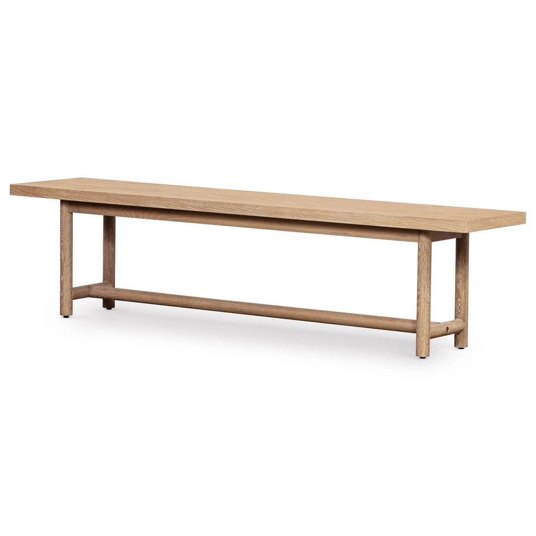FOUR HANDS MIKA WHITEWASHED OAK DINING BENCH 2 FOUR HANDS MIKA WHITEWASHED OAK DINING BENCH