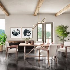 FOUR HANDS MIKA WHITEWASHED OAK DINING TABLE Furniture