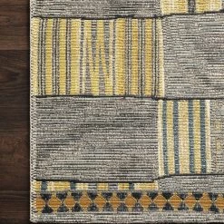 LOLOI MIKA 10 INDOOR-OUTDOOR RUG: GRANITE, YELLOW MULTI