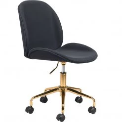 ZUO MILES BLACK VELVET OFFICE CHAIR