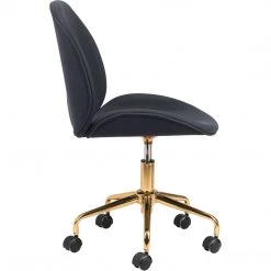 ZUO MILES BLACK VELVET OFFICE CHAIR