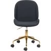 ZUO MILES BLACK VELVET OFFICE CHAIR