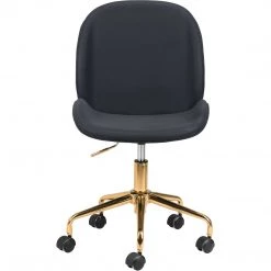 ZUO MILES BLACK VELVET OFFICE CHAIR