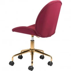 ZUO MILES RED VELVET OFFICE CHAIR