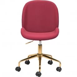 ZUO MILES RED VELVET OFFICE CHAIR