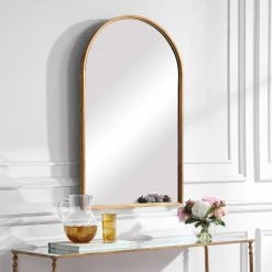 SALT Mirrors MILLIE ANTIQUE GOLD ARCHED VANITY MIRROR