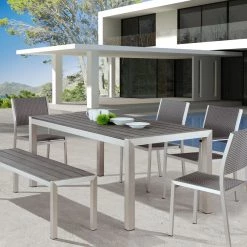 ZUO THE MINIMALIST OUTDOOR DINING ARM CHAIR | SET OF 2