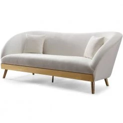 TOV Living Room MINKA CREAM VELVET SOFA