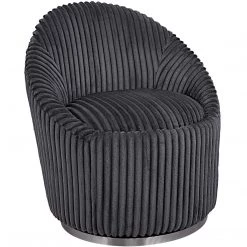 UTTERMOST MINKA FLUTED GUNMETAL SHERPA CHENILLE SWIVEL CHAIR Furniture 7 UTTERMOST MINKA FLUTED GUNMETAL SHERPA CHENILLE SWIVEL CHAIR Furniture