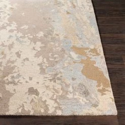 SURYA ARTSCAPE WOOL RUG: KHAKI, STONE