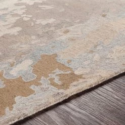 SURYA ARTSCAPE WOOL RUG: KHAKI, STONE