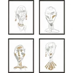 L ART "MODERN LIFE" GLASS FRAMED ART