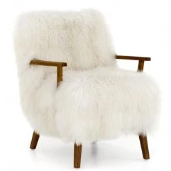 FOUR HANDS Furniture MONGOLIA CREAM FUR ARM CHAIR