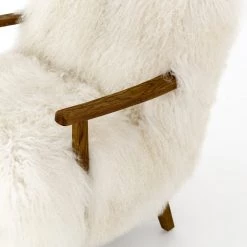 FOUR HANDS Furniture MONGOLIA CREAM FUR ARM CHAIR