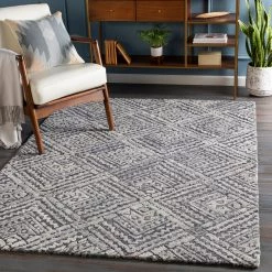 SURYA MONTCLAIR WOOL + VISCOSE RUG: CHARCOAL