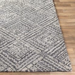 SURYA MONTCLAIR WOOL + VISCOSE RUG: CHARCOAL
