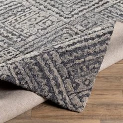 SURYA MONTCLAIR WOOL + VISCOSE RUG: CHARCOAL