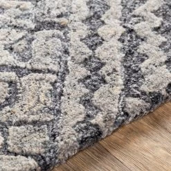 SURYA MONTCLAIR WOOL + VISCOSE RUG: CHARCOAL