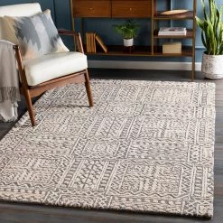 SURYA MONTCLAIR WOOL + VISCOSE RUG: TAUPE