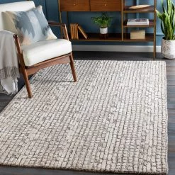 SURYA MONTEZ WOOL + VISCOSE RUG: KHAKI